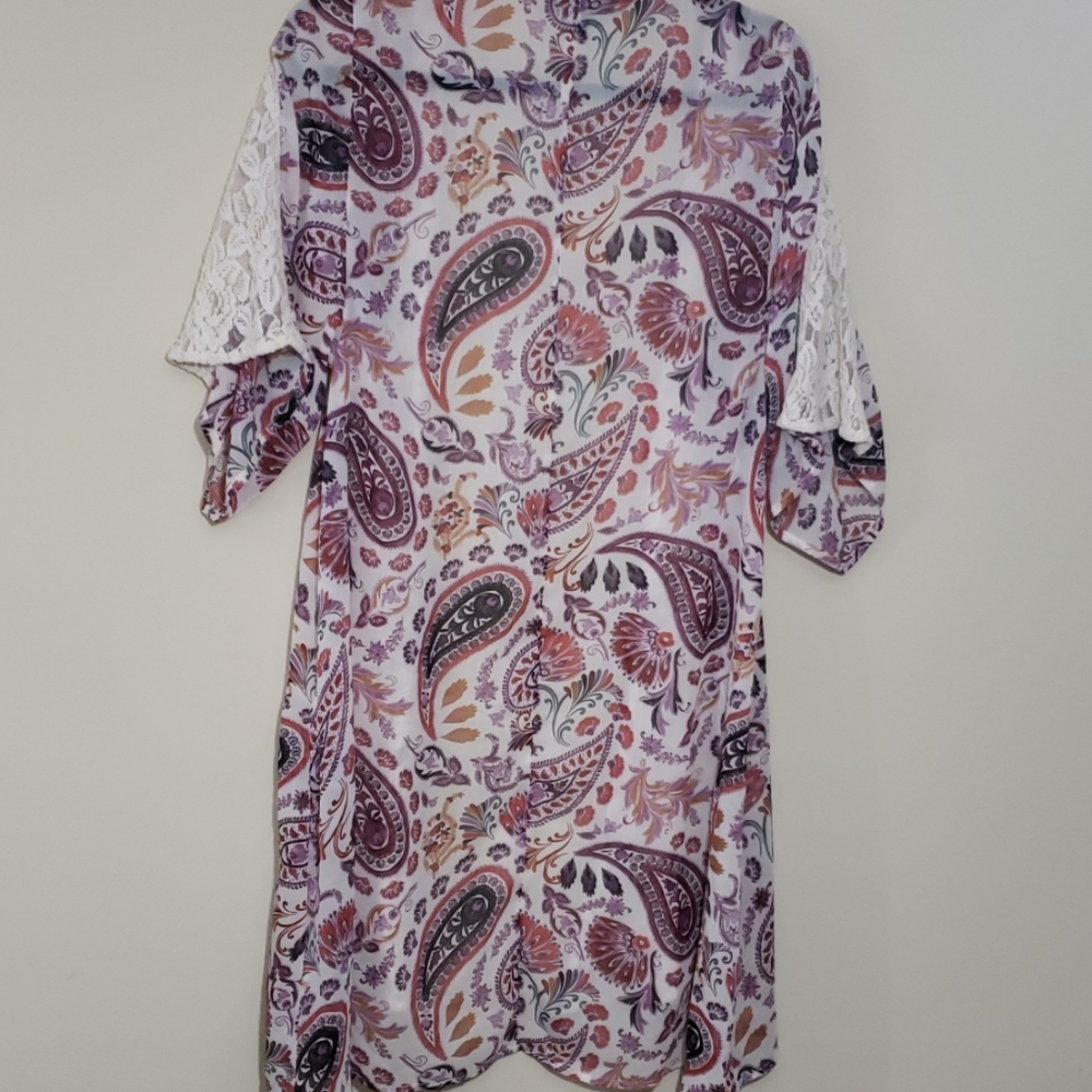 American Eagle Lace Detail Boho Kimono Size XS-S - Picture 6 of 7